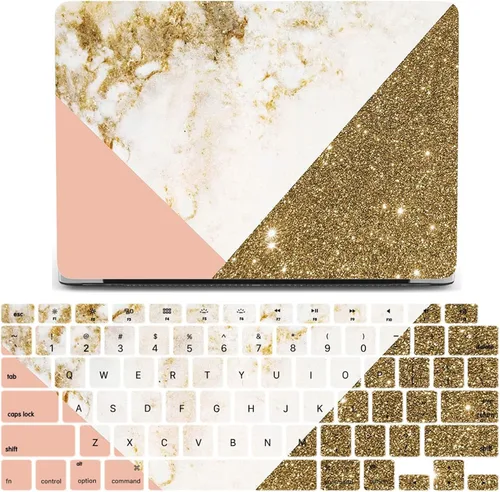 Vista 13 de IVY Funda de mármol geométrica para MacBook Air M2 (Modelos: A2681) Carcasa rígida con cubierta de teclado - A