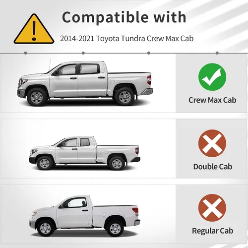 Vista 2 de OEDRO Alfombrillas compatibles con Toyota Tundra CrewMax Cab 2014-2021, juego de revestimientos delanteros y de segunda fila de ajuste personalizado