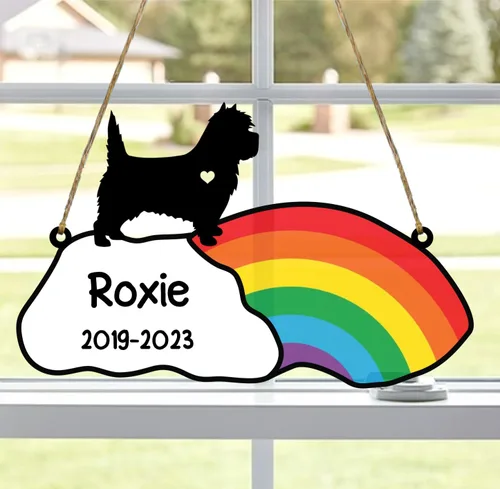 Vista 82 de LOVELYPOD Rainbow Bridge - Regalos conmemorativos para mascotas, regalos conmemorativos para perros afganos por pérdida de sabueso afgano, regalo