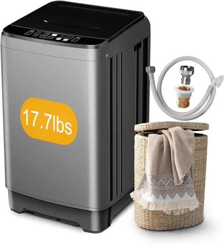 Vista 11 de Lavadora portátil de 17.7 libras, lavadora compacta completamente automática para apartamento, 10 programas de lavado, pequeña lavadora portátil