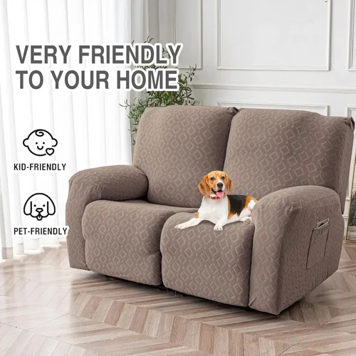 Vista 173 de Gennia Funda Impermeable para Silla Reclinable, Fundas Elásticas para Sofá Reclinable con Bolsillos, Fundas Lavables para Silla Reclinable Lazy Boy