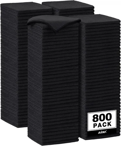 Vista 42 de AIDEA - Paño de limpieza de microfibra negro, 12 unidades, trapos de limpieza absorbentes de 12 x 12 pulgadas Microfiber Towels for Cars Lint Free