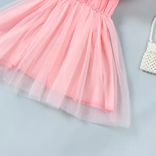 Vista 5 de VINUOKER Vestido de fiesta de princesa para niñas pequeñas, vestido de primavera y verano, vestido de verano con hombros descubiertos, vestido
