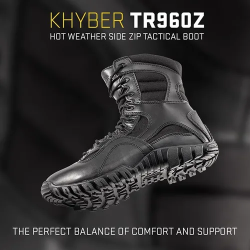 Vista 3 de TACTICAL RESEARCH TR Khyber TR960Z Botas tácticas con cremallera lateral para hombre