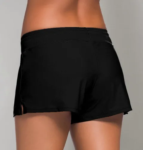 Vista 7 de Traje de baño para mujer, tankini con parte inferior de playa Encaje Up-negro