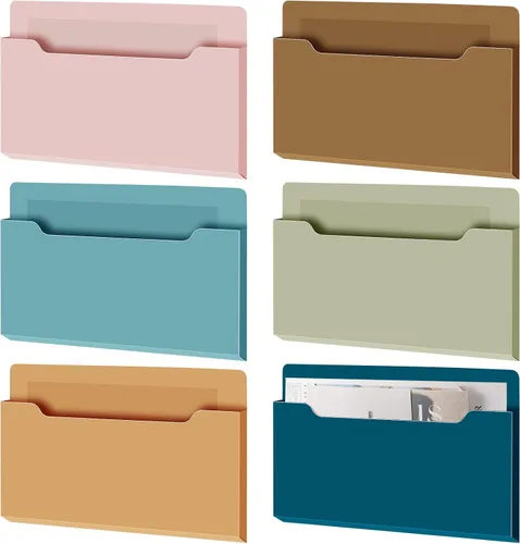 Vista 30 de Fuutreo Organizador magnético de archivos de pared, 6 unidades, soporte magnético para archivos de pared, frigorífico, revistas, papel para cartas
