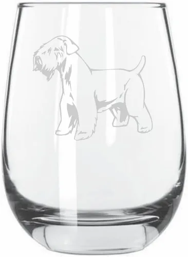 Vista 268 de Shar Pei (chino) - Vaso de vino sin tallo grabado para perro, 15.25 onzas