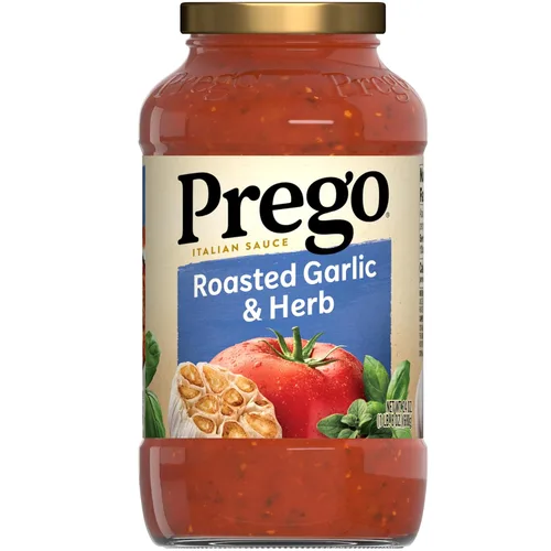 Vista 21 de Prego Tomate grueso con salsa de pasta de ajo y cebolla, tarro de 24 onzas