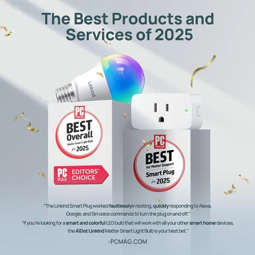 Vista 3 de Linkind Matter Smart Plug, funciona con Apple Home, Siri, Alexa, Google Home, SmartThings, Smart Outlet 15A/1800W Max, automatización del hogar