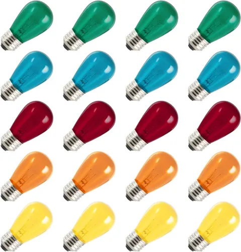 Vista 10 de Minetom Bombillas incandescentes Edison S14, paquete de 20 unidades, 11 W, blanco cálido