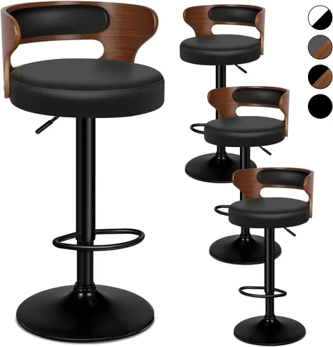 Vista 14 de ALFORDSON Juego de 2 taburetes de bar, taburetes de bar giratorios de altura ajustable para encimera de cocina, modernas sillas de bar tapizadas