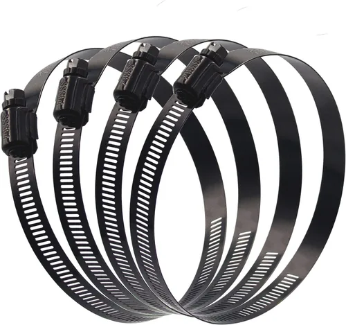 Vista 9 de ISPINNER 4 abrazaderas de manguera de engranaje helicoidal de acero inoxidable ajustable de 3 pulgadas con rango de tamaño de 2.047-2.992 in