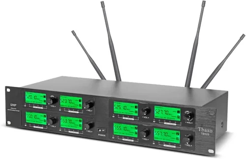 Vista 3 de Sistema de micrófono inalámbrico Frecuencia A 8 canales Micrófono UHF 4 micrófono de mano 4 micrófono de auricular 4 micrófono lavalier 4 micrófono
