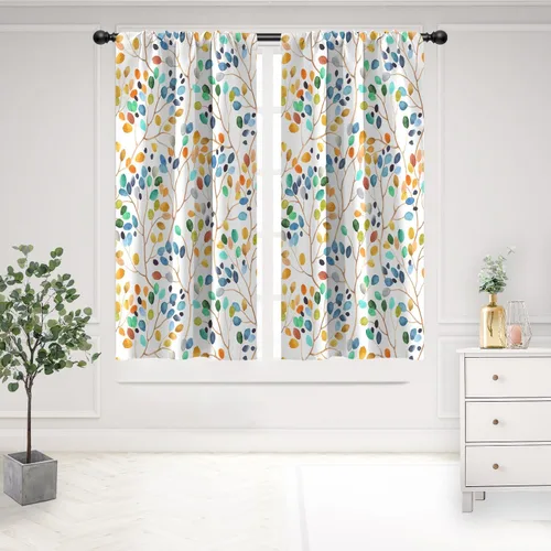 Vista 23 de Cortinas de cocina de estilo granja occidental con bolsillo para cortinero, pequeñas y cortas, estilo café rústico, cabaña, puerta de granero