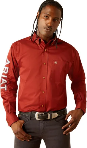 Vista 28 de Ariat Camisa de sarga con logotipo del equipo para hombre