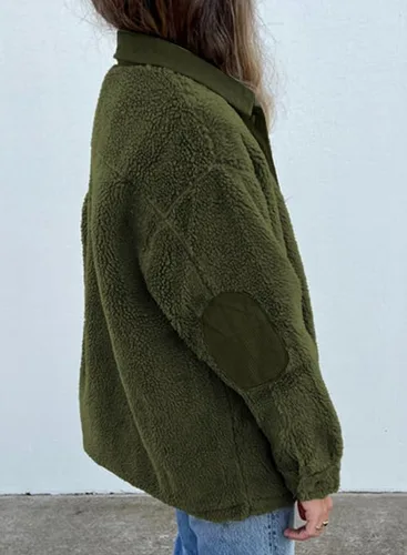Vista 4 de Dokotoo Abrigos de invierno para mujer, con cuello vuelto y botones, manga larga, con bolsillos