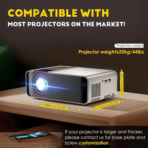 Vista 3 de CGOLDENWALL Soporte de techo motorizado para proyector oculto, capacidad de 44 libras, placa base personalizable de 23.6 x 23.6 pulgadas
