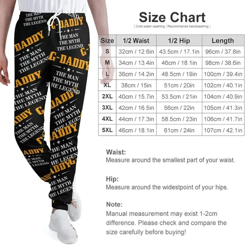 Vista 2 de G-Daddy The Man The Myth The Legend Soft Womens and Mens Sweatpants Cozy Fit Elastic Athletic Lounge Pants Workout