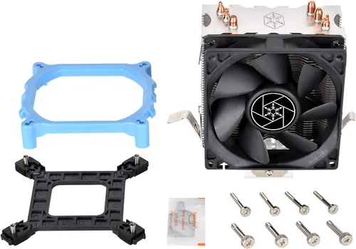 Vista 6 de Silverstone Disipador térmico de CPU de 4.921 in de altura para Intel Socket LGA115X/1366/2011/2066 y AMD Socket AM2/AM3/AM4/FM1/FM2 KR02