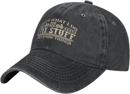 Vista 2 de Gorra de béisbol con texto "I Fix Stuff Dad" para regalar