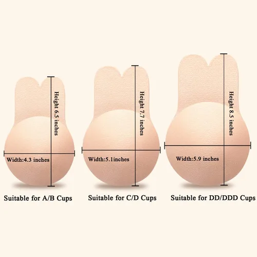 Vista 7 de AFINNIEE 2 Pairs Sticky Bra Backless Strapless Push up Bras for Women, Invisible Adhesive Bra for Large Breasts