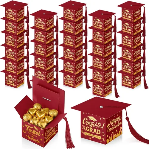Vista 20 de TaoBary 30 cajas de dulces de graduación 2026, decoraciones de graduación, regalos de fiesta, caja de gorra de graduación con borla para suministros