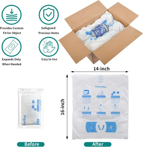 Vista 5 de 8 piezas de espuma expandible de 14 x 16 pulgadas para PC y artículos de forma irregular, espuma de embalaje expandible a prueba de golpes