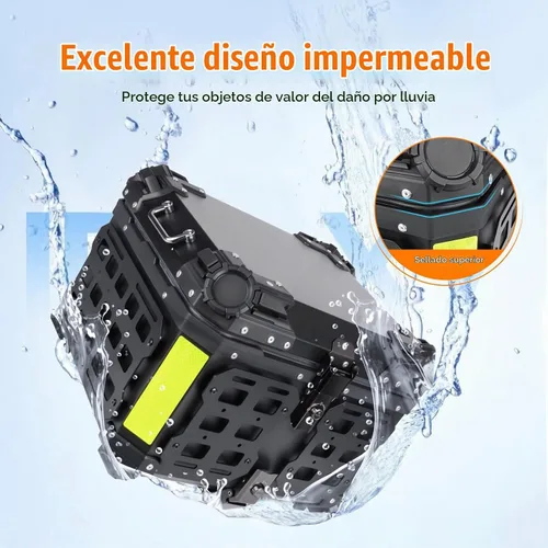 Vista 3 de Caja Superior de Motocicleta de 55L con Panel Molle Caja Superior Universal para Motocicletas Adecuada para Guardar Cascos y Equipaje