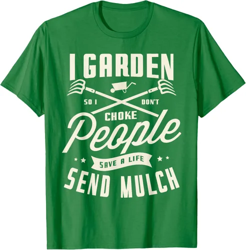 Vista 3 de I garden so I don't choke People save Life spend mulch T-Shirt, Negro