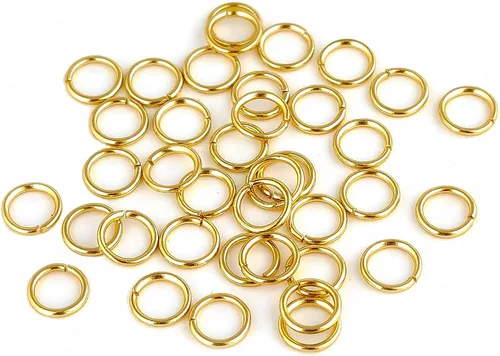 Vista 9 de 500 piezas de anillos de salto de acero inoxidable de 5 mm, calibre 21, chapados en oro, anillos O de metal, conectores de un solo bucle cerrados