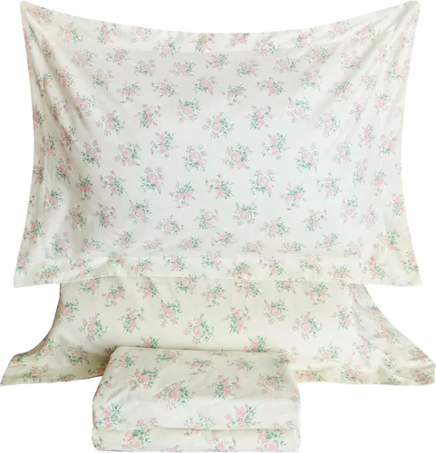 Vista 14 de QSH 100% Sábanas de algodón para cama tamaño Queen - Estampado floral azul de plantas patrón botánico lujoso de algodón estampado floral ropa
