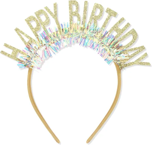 Vista 20 de CIEHER Diadema de corona de cumpleaños para mujeres y niñas, tiara con decoraciones - negro