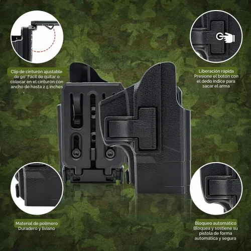 Vista 6 de Funda G3 G3C para Taurus G3, Taurus G3C, Taurus G2C, Taurus PT111 G2, PT132/PT138/PT140 (No Pro), Funda de pistola de cintura externa, Funda OWB