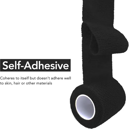 Vista 2 de RISEN Vendaje Cohesivo 2" x 5 Yardas, 6 Rollos, Vendaje Autoadherente Cinta Médica, Gasa de Primeros Auxilios Adhesiva Flexible Transpirable Ideal