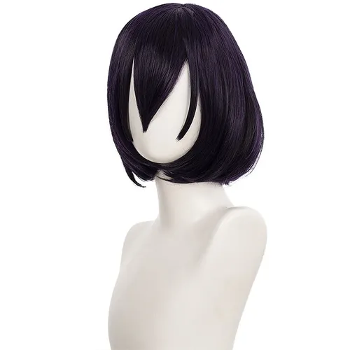 Vista 2 de Peluca de cosplay Kakegurui Ikishima Midari púrpura oscuro peluca corta Cosplay traje resistente al calor pelo sintético compulsivo jugador partido