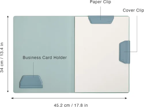 Vista 4 de LHiDS Creative Magnetic Business Portfolio Lite - Organizador de portafolio de currículum con portapapeles, clip para papel, bloc de escritura