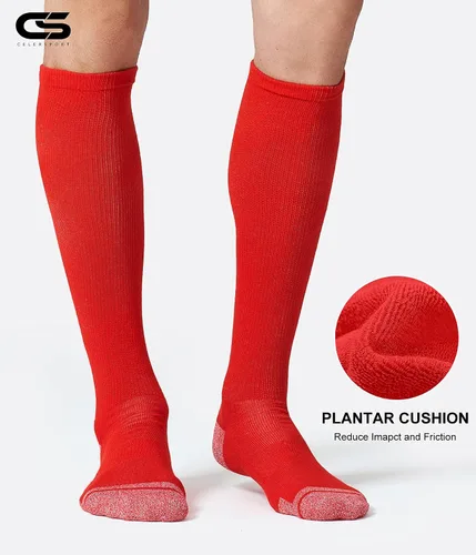 Vista 2 de CS CELERSPORT Paquete de 23 calcetines de béisbol y sóftbol para fútbol, hasta la rodilla, sobre la pantorrilla, calcetines deportivos