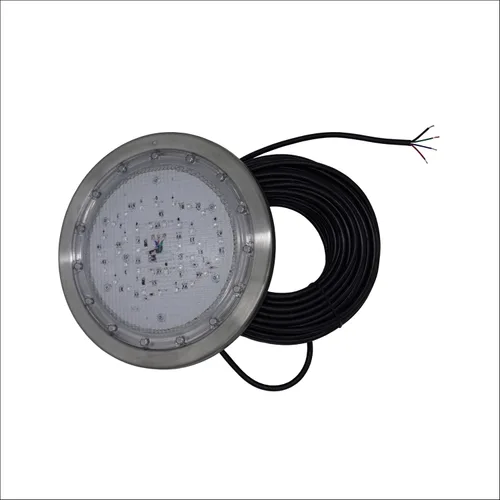 Vista 4 de Luz LED multicolor para piscina enterrada de 10 pulgadas, carcasa de acero inoxidable, cable de 50 pies para nicho húmedo (sin controlador)