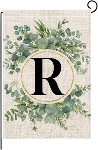 Vista 19 de wyooxoo Bandera de jardín floral con monograma de letra A, de 12 x 18 pulgadas, doble cara para exteriores, familia, apellido, bandera inicial