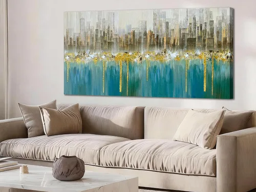 Vista 11 de Ardemy Arte de pared de barco de velero, arte abstracto azul con textura náutica, pintura costera grande para sala de estar, dormitorio, oficina