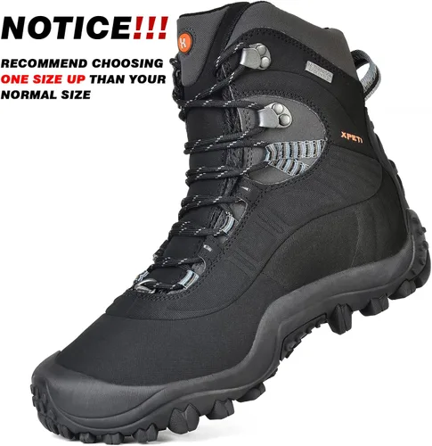 Vista 2 de Manfen Botas de senderismo impermeables Thermator de tiro medio para hombre, botas de senderismo para exteriores, 7