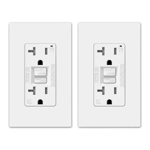 Vista 9 de ELEGRP Toma GFCI de 15 amperios, toma eléctrica GFI de autoprueba con diseño más delgado, receptáculo GFCI resistente a manipulaciones TR