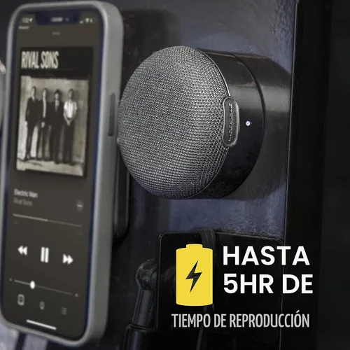 Vista 3 de Scosche BTMSS-SP BoomCan MS - Altavoz Bluetooth inalámbrico magnético portátil compatible con MagSafe iPhone 16/15/14/13/12/Pro/Pro Max, funciona