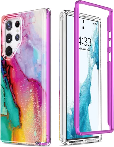 Vista 25 de Esdot Funda para Samsung Galaxy S23 Ultra, Grado Militar que Pasa Prueba de Caída de 21 pies, Cubierta Resistente con Diseños de Moda para Mujeres