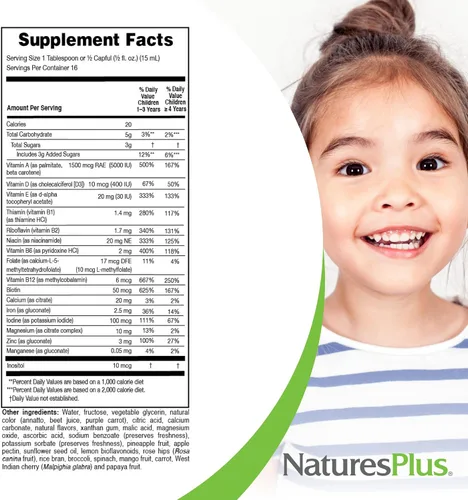 Vista 5 de NaturesPlus Animal Parade - Multivitamínico líquido para niños, sabor a bayas tropicales, 8 onzas líquidas, suplemento alimenticio integral