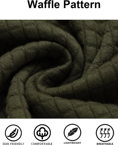 Vista 6 de COOFANDY - Sudadera con capucha para hombre, casual, de manga larga, con cordón ajustable y tejido de punto de gofre