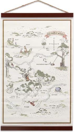 Vista 16 de Open Road Brands Disney Winnie the Pooh Adventure - Cartel colgante de lona - Fun Pooh and Friends Decoración de pared para el hogar