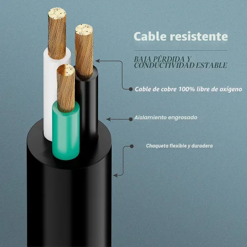 Vista 7 de Cable de extensión de interruptor de encendido/apagado en línea, cables de alimentación conmutables para el hogar de 3 clavijas, resistente 15A