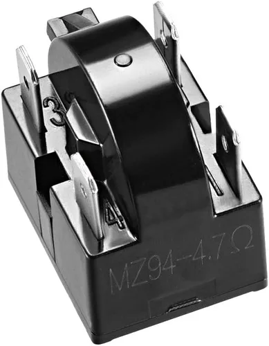 Vista 3 de uxcell 2 unids 4.7 Ohm 4 Pin Refrigerador Start Relay para Compresor Negro