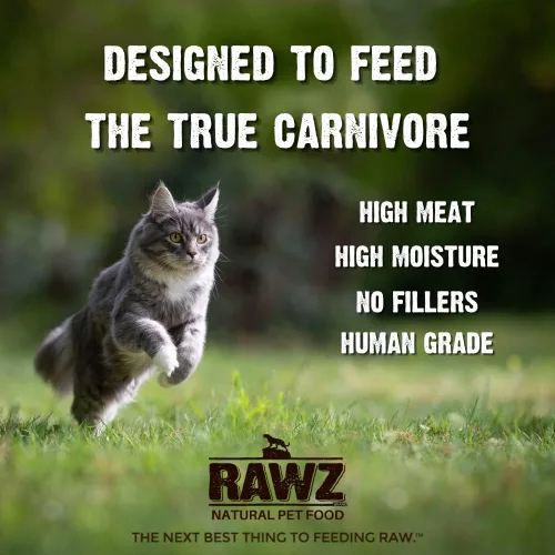 Vista 6 de Rawz Natural Premium - Alimento húmedo enlatado triturado para gatos, hecho con ingredientes de carne reales, sin BPA ni encías, latas de 5.5 onzas